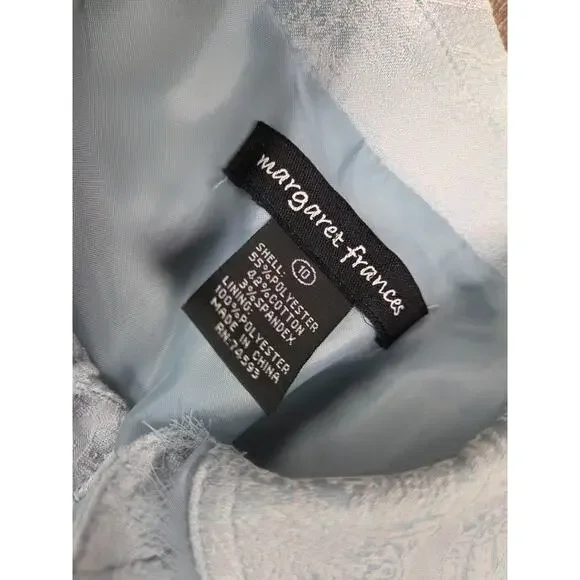 Margaret Frances Soft Light Blue Jacket Patterned Women's Size 10 - Picture 4 of 5